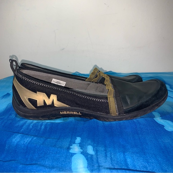 Merrell Women's Enlighten Awake Slip-On Flat Black Gold Sz 9 - Picture 5 of 8